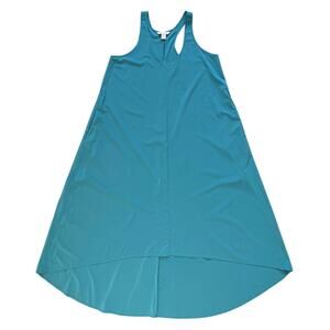 Athleta Presidio Traveler Maxi Dress Sz M Teal Pockets Relaxed Fit